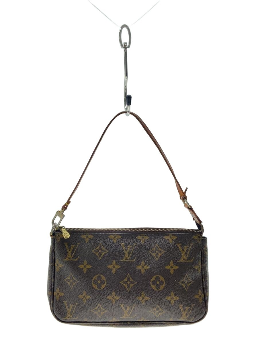 【中古】LOUIS VUITTON◆1)ポシェット・アクセソワール_モノグラム・帆布/PVC/BRW【御徒面子】
