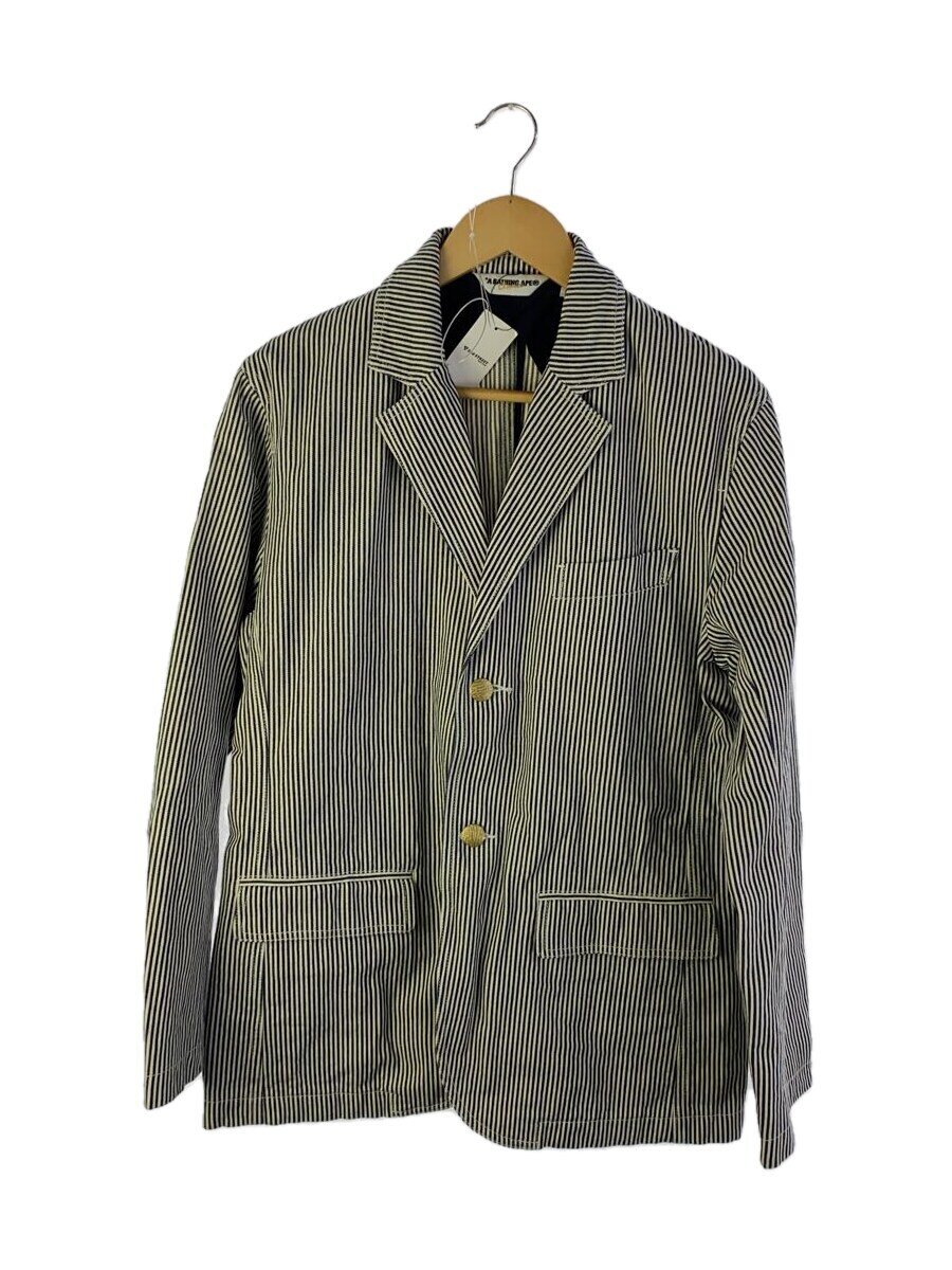 【中古】A BATHING APE◆ジャケット/M/コットン/GRY/ヒッコリーストライプジャケット【メンズウェア】|2nd STREET 店