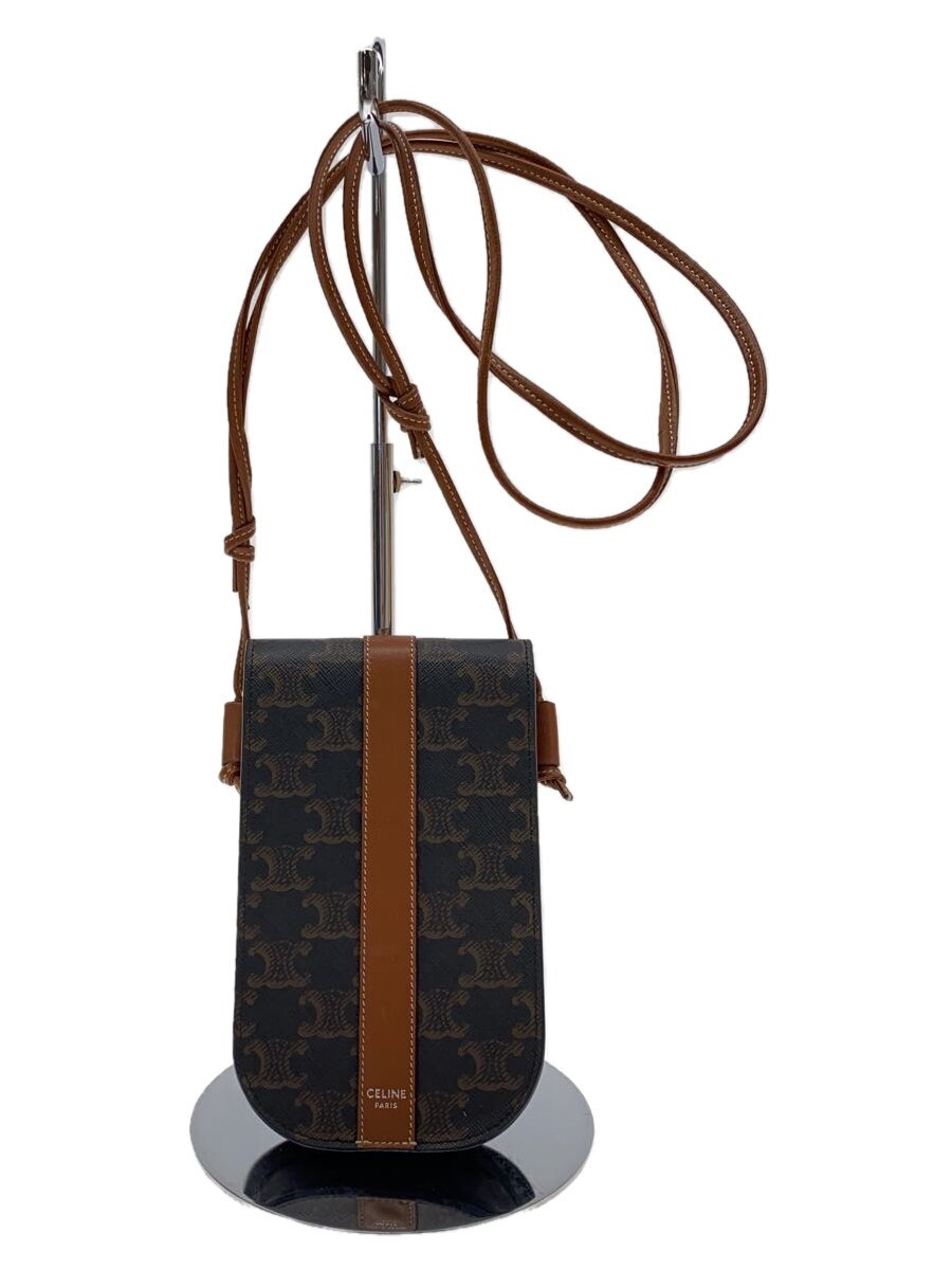 【中古】CELINE◆下げ翼付き添い人可動性合切袋/ショルダーバッグ/帆布/BRW【御徒面子】