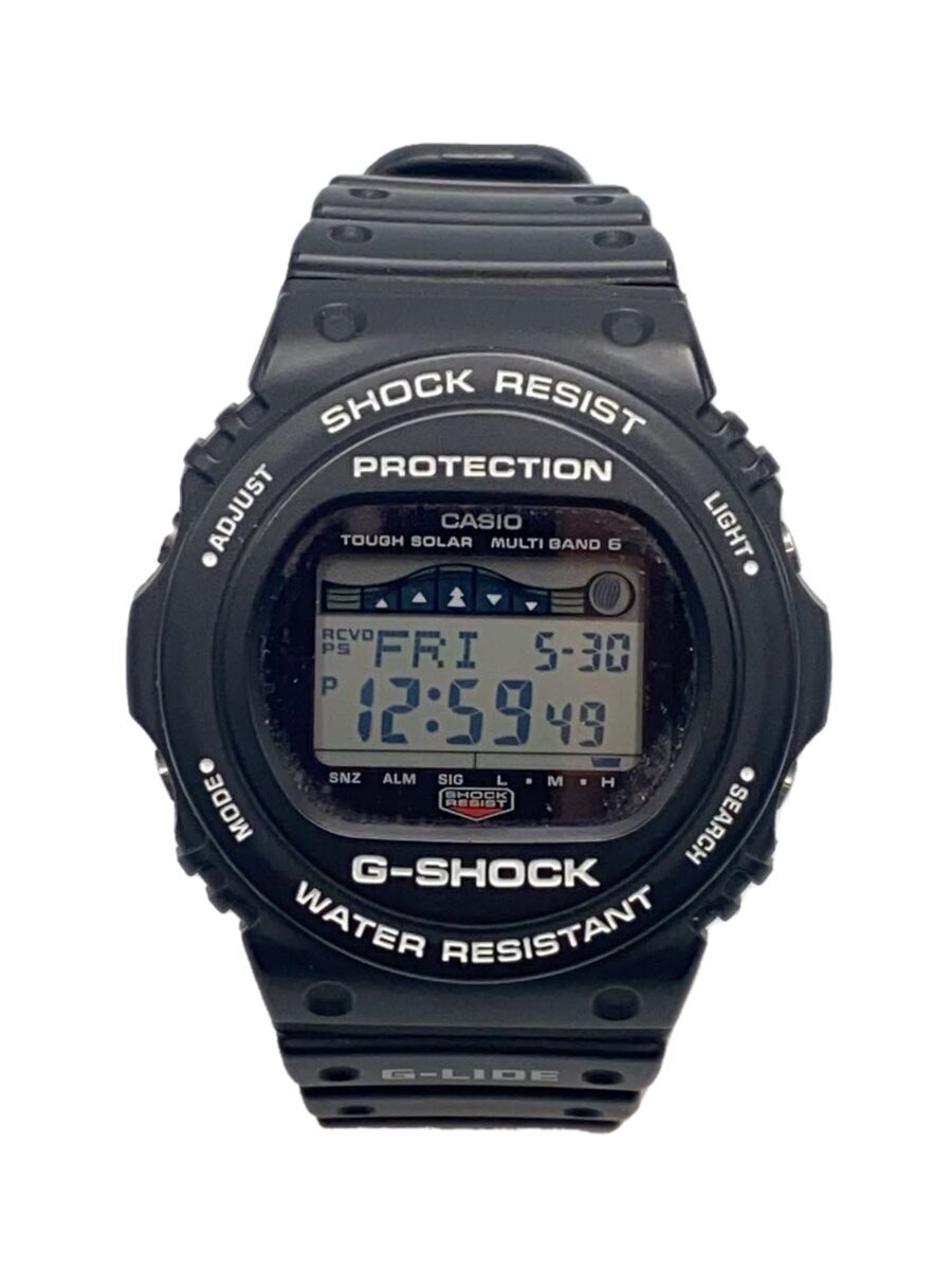 【中古】CASIO◆ソーラーウオッチ・G-SHOCK/デジタル/BLK【服飾雑貨他】