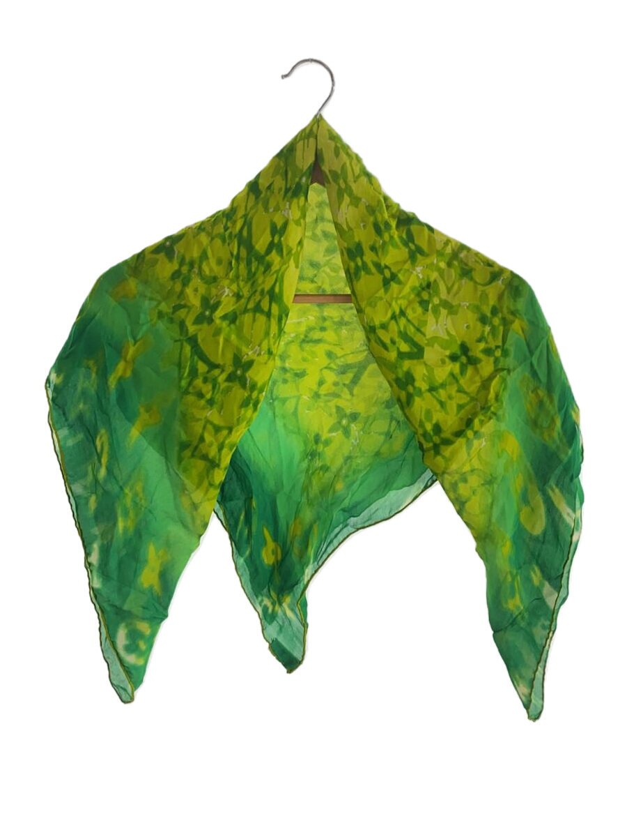 【中古】LOUIS VUITTON◆えり巻き/地絹/GRN/総柄/レディース【服飾雑貨他】