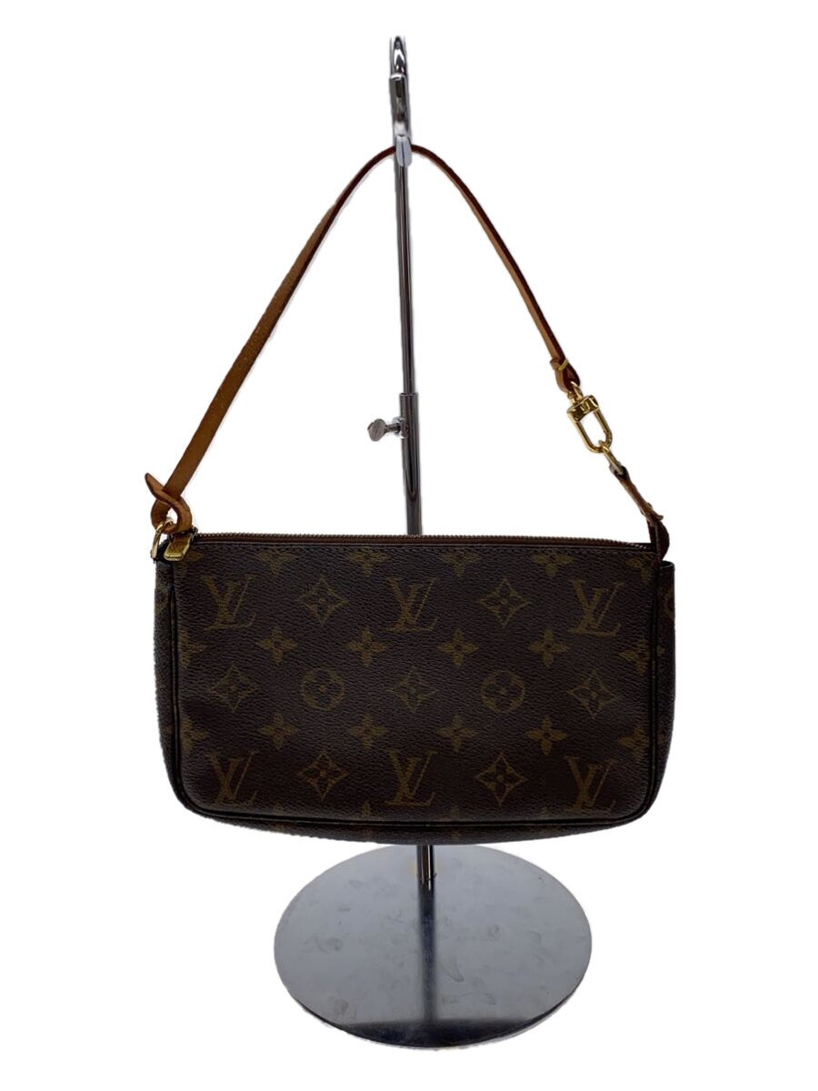 【中古】LOUIS VUITTON◆1)ポシェット・アクセソワール_モノグラム・帆布_BRW/PVC/BRW【御徒面子】
