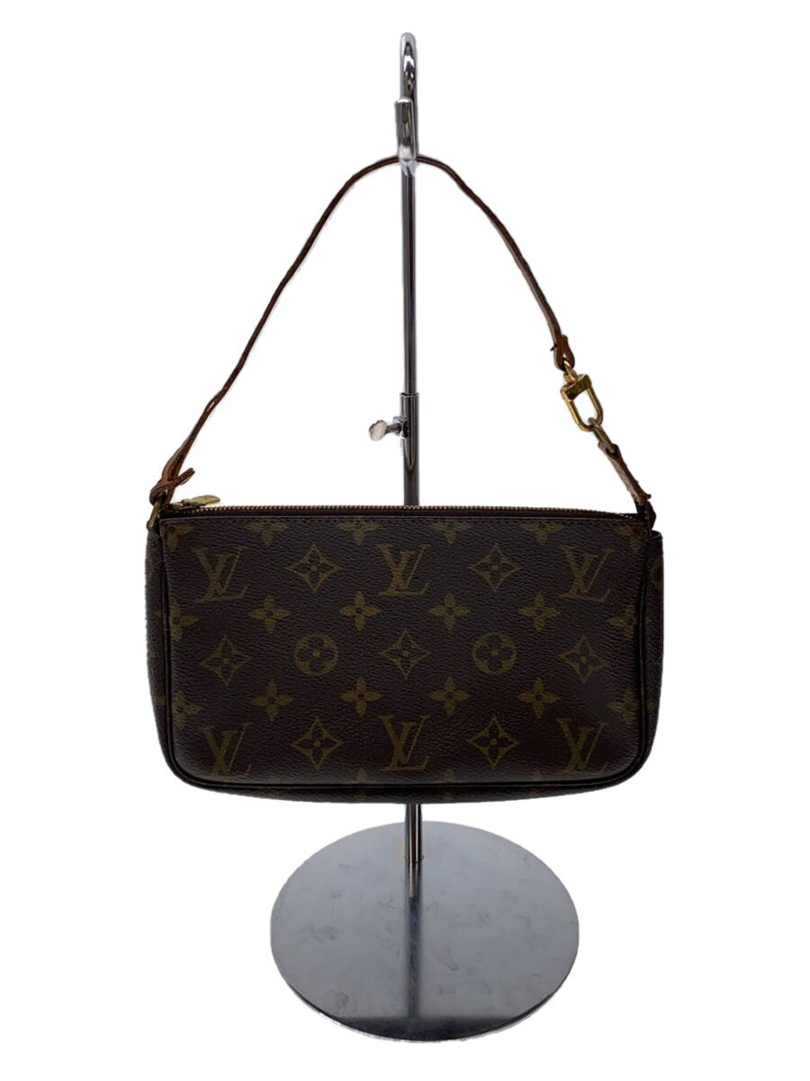 【中古】LOUIS VUITTON◆1)ポシェット・アクセソワール_モノグラム・帆布_BRW/PVC/BRW【御徒面子】