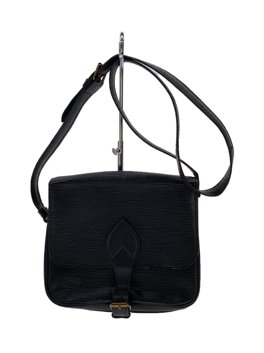 【中古】LOUIS VUITTON◆カルトシエール_エピ_ノワール/ショルダーバッグ/なめし革/BLK/M52242【御徒面子】