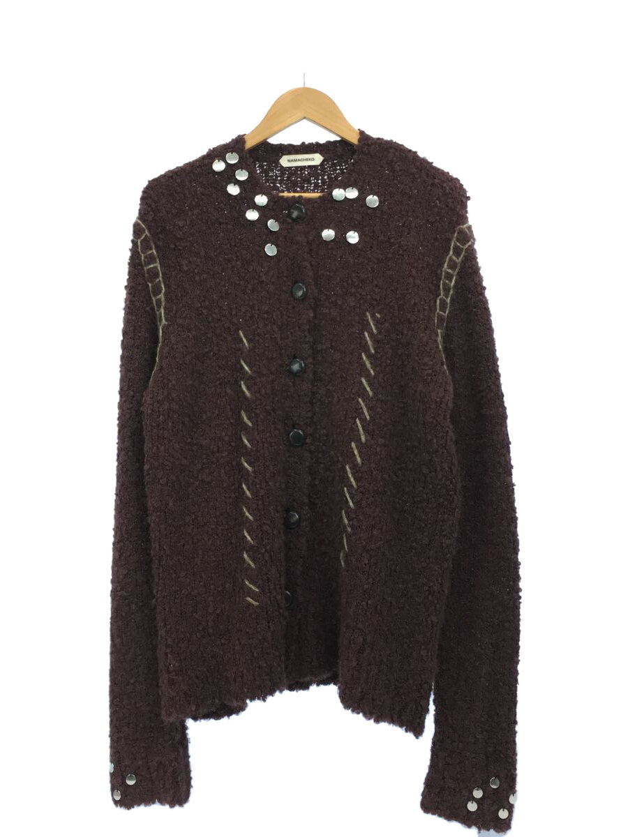 【中古】NAMACHEKO◆Hankford Cardigan/ジレー(朦々たる)/S/アルパカ/BRD【メンズウェア】
