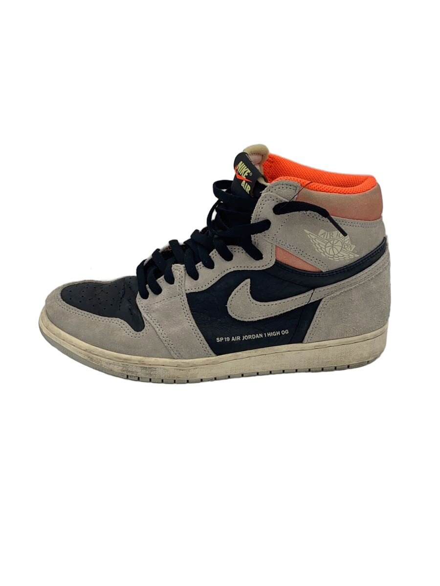 【中古】NIKE◆AIR JORDAN 1 RETRO HIGH OG/エアジョーダン1レトロハイ/黒いこと/28珊/BLK【シューズ】