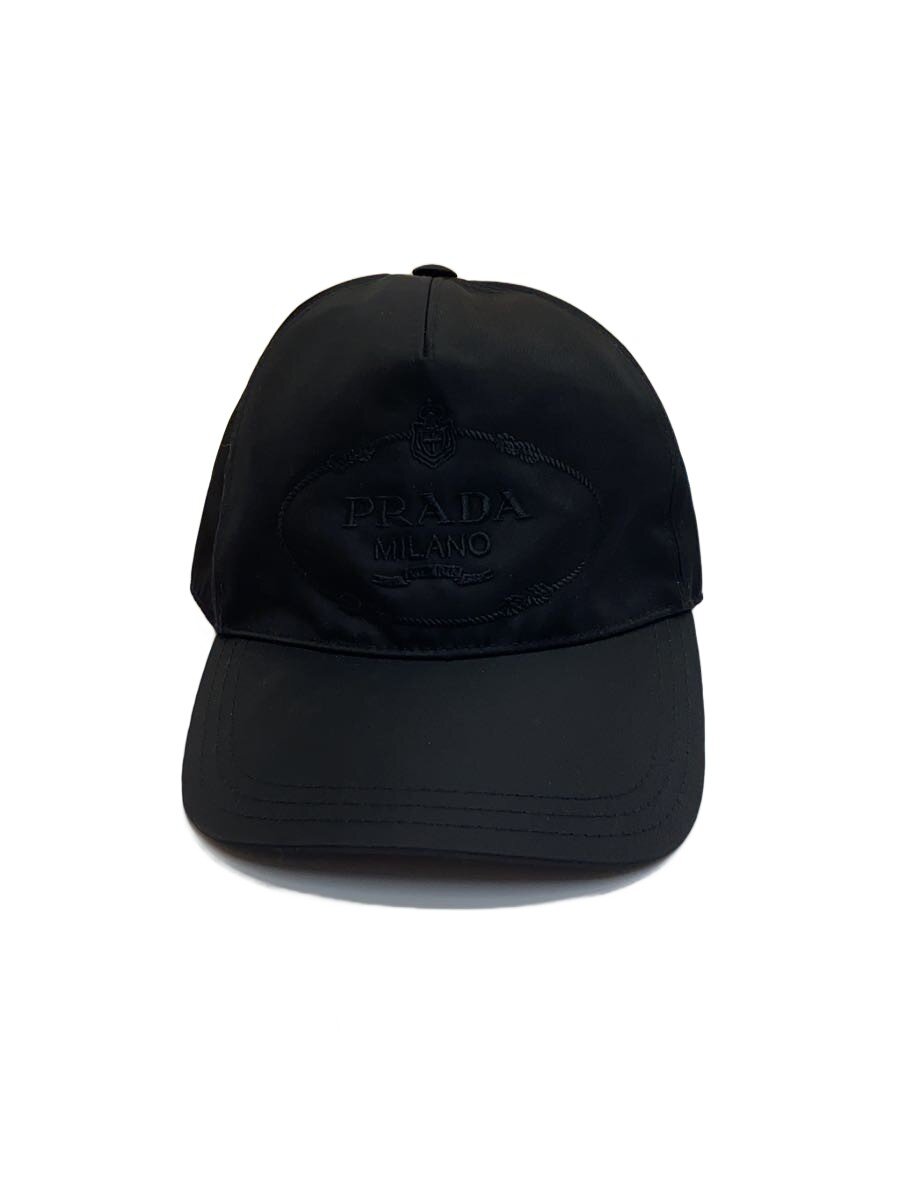 【中古】PRADA◆2021/TESSUTO RICAMO CAP/M/ナイロン/黒いこと/メンズ/1HC179 2DMI【服飾雑貨他】