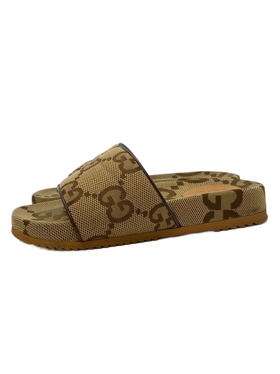 【中古】GUCCI◆サンダル/ジャンボGGキャンバススライドサンダル/US6/BEG/帆布/624695【シューズ】