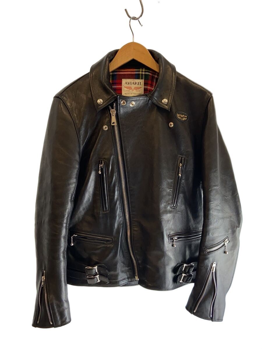 【中古】Lewis Leathers◆LIGHTNING TIGHT FIT/ダブルライダースジャケット/40/なめし革/BLK//【メンズウェア】