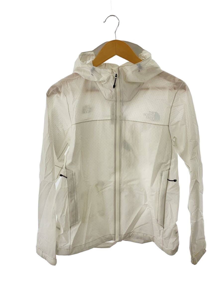 【中古】THE NORTH FACE◆VENTURE JACKET_思わく上衣/L/ナイロン/WHT/無地//【レディース御召しもの】