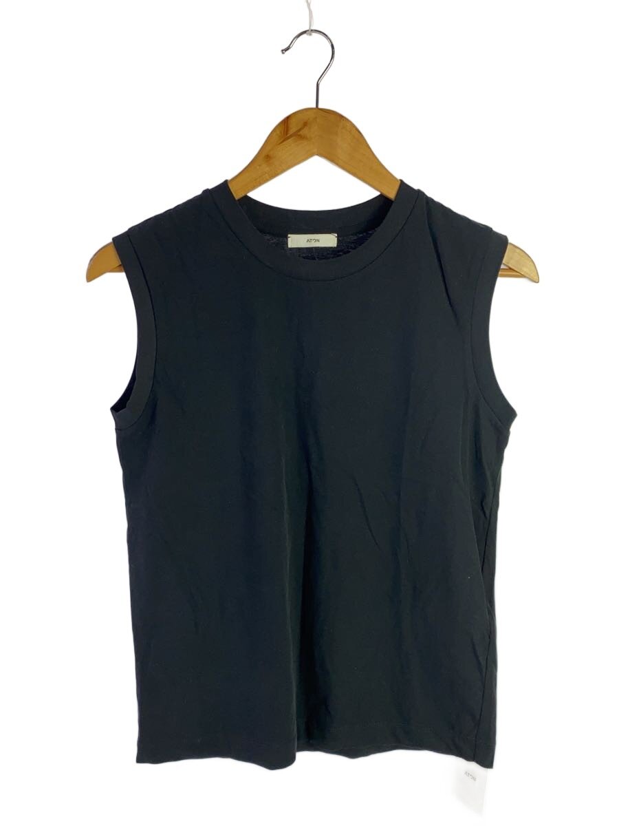 【中古】ATON◆24AW/FRESCA NUBACK TANKTOP/36/綿織物/BLK/KKAGCW1602【レディース御召しもの】