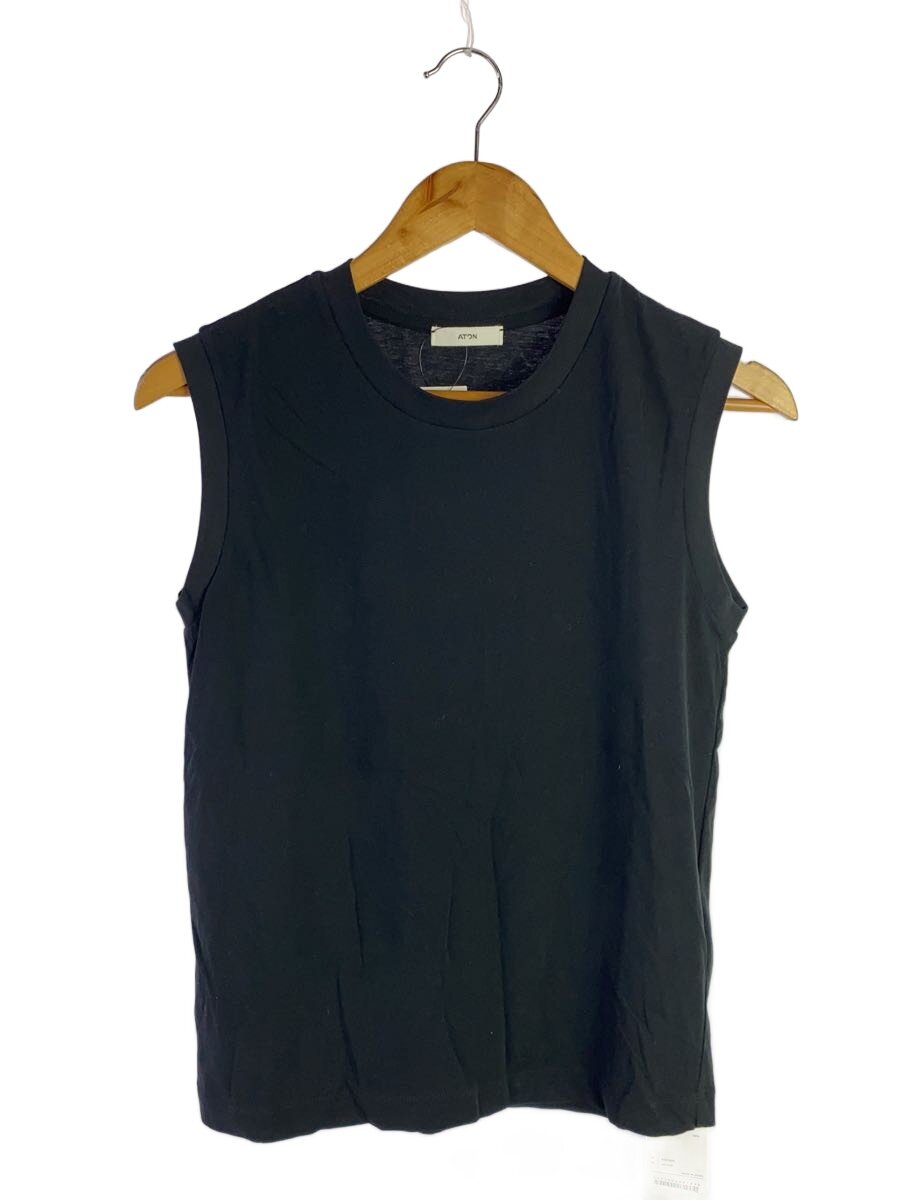 【中古】ATON◆24AW/FRESCA NUBACK TANKTOP/36/綿織物/BLK/KKAGCW1602【レディース御召しもの】
