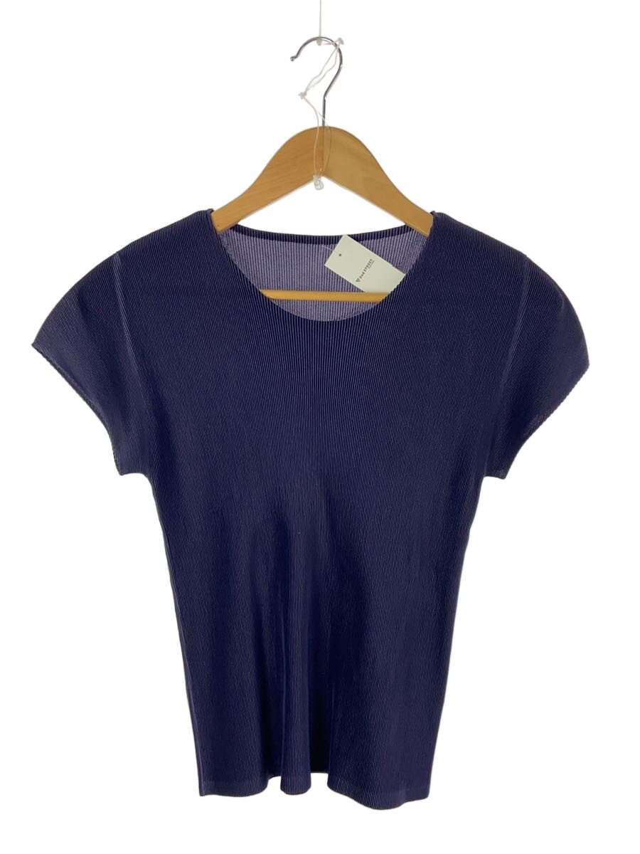 【中古】PLEATS PLEASE ISSEY MIYAKE◆半袖カットソー/3/ポリエステル/PUP/無地/PP01FK342【レディース御召しもの】