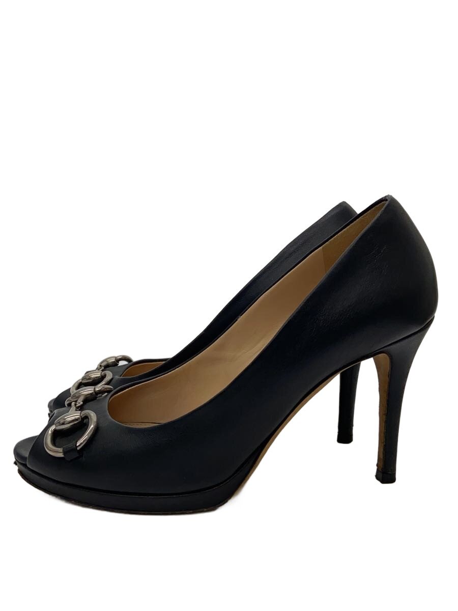 【中古】GUCCI◆オープントゥパンプス/36/BLK/257886【シューズ】