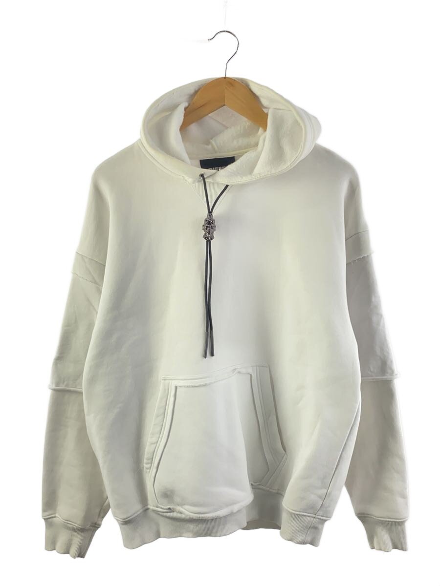 【中古】DIESEL◆パーカー/S/綿織物/WHT/無地【メンズウェア】
