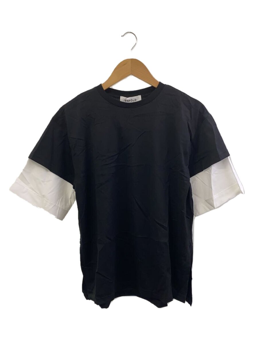 【中古】ENFOLD◆半袖カットソー/38/綿織物/BLK/300IS280-2471//【レディース御召しもの】