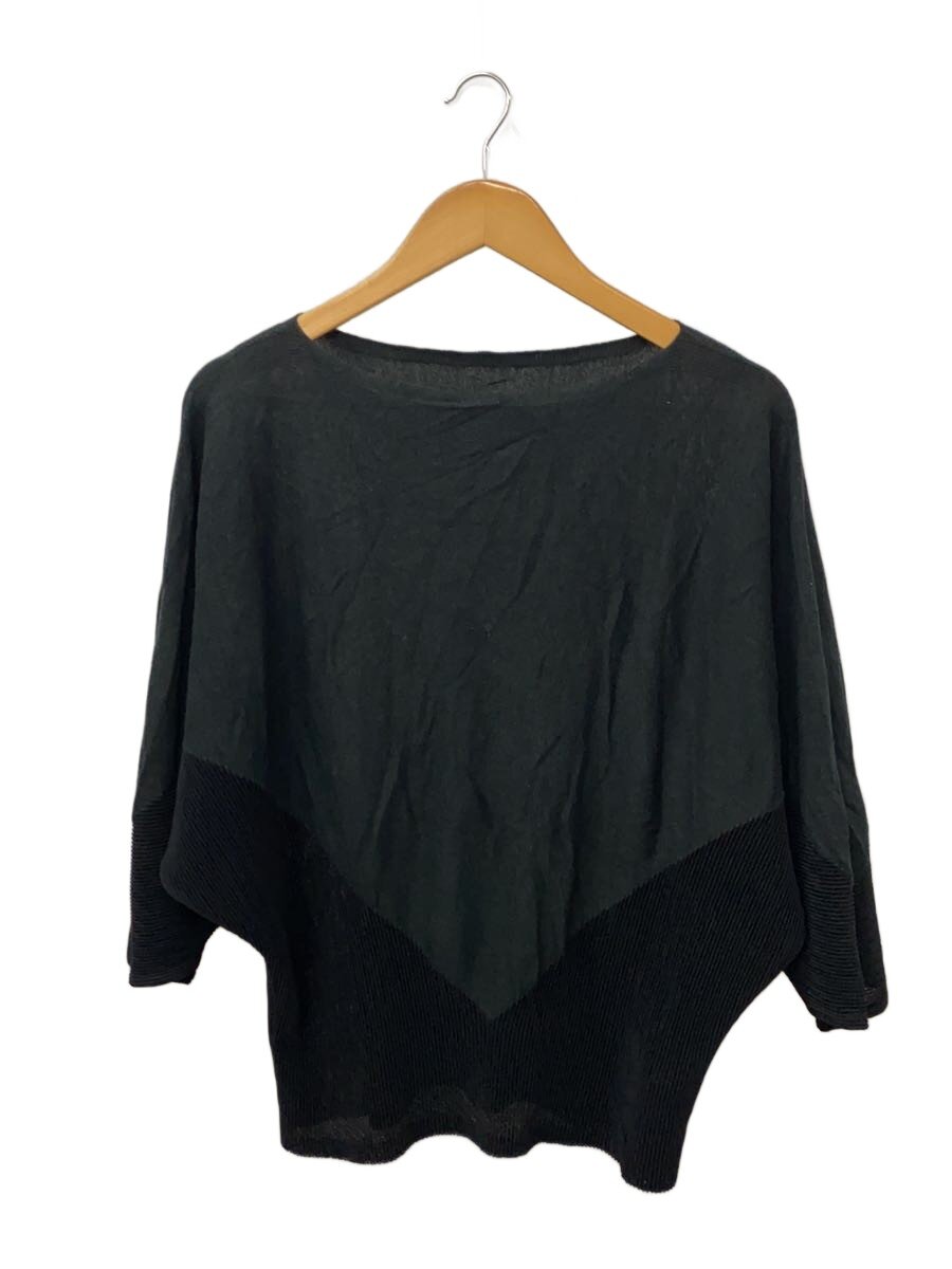 【中古】ISSEY MIYAKE◆編み物・プルオーバー(薄っぺら)/2/綿織物/BLK/無地/IM33KK005【レディース御召しもの】