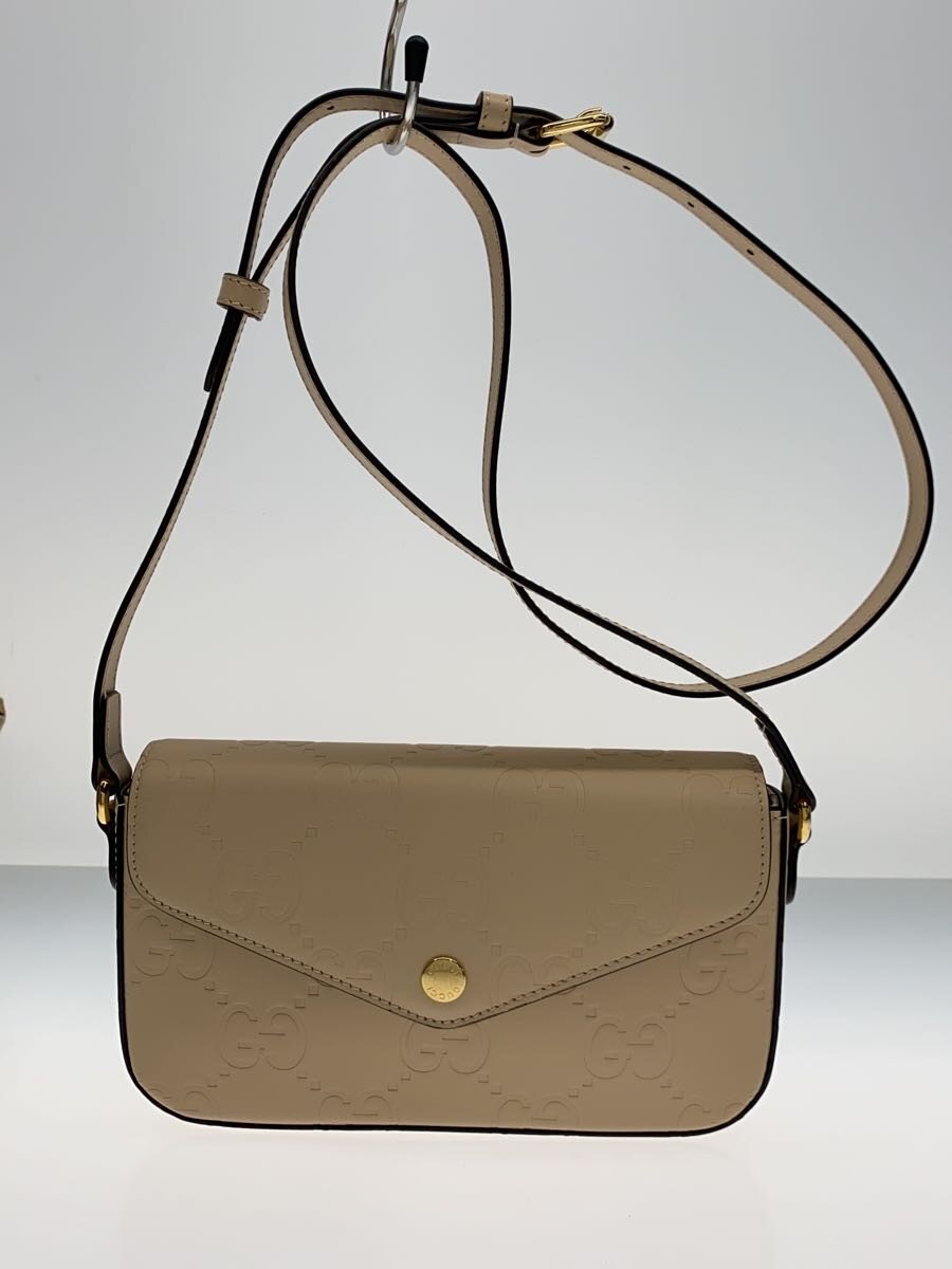 【中古】GUCCI◆GG 百貨店ミニ ショルダーバッグ/なめし革/BEG/総柄//【御徒面子】