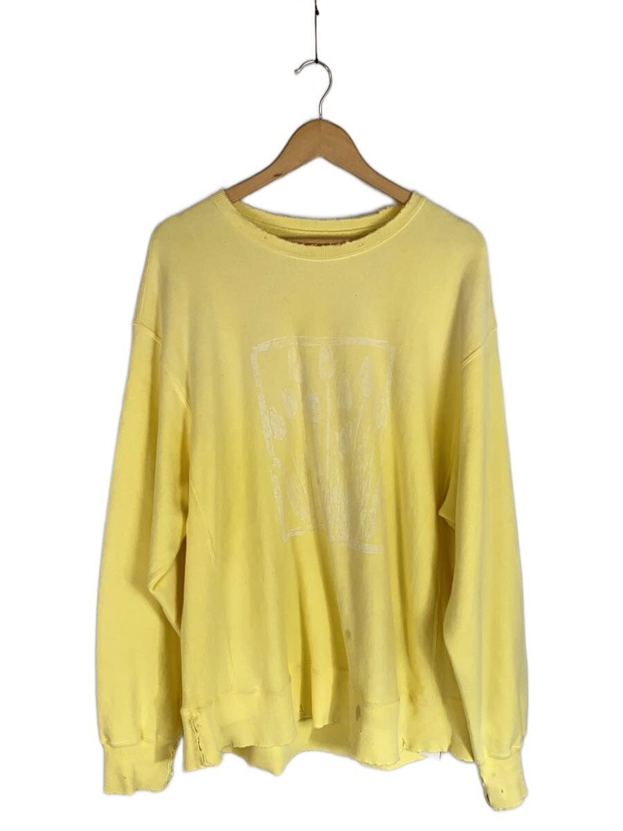 【中古】ANCELLM◆DAMEGE FLOWER PT SWEAT SHIRT/流汗/2/綿織物/黄色/ANC-CT28【メンズウェア】