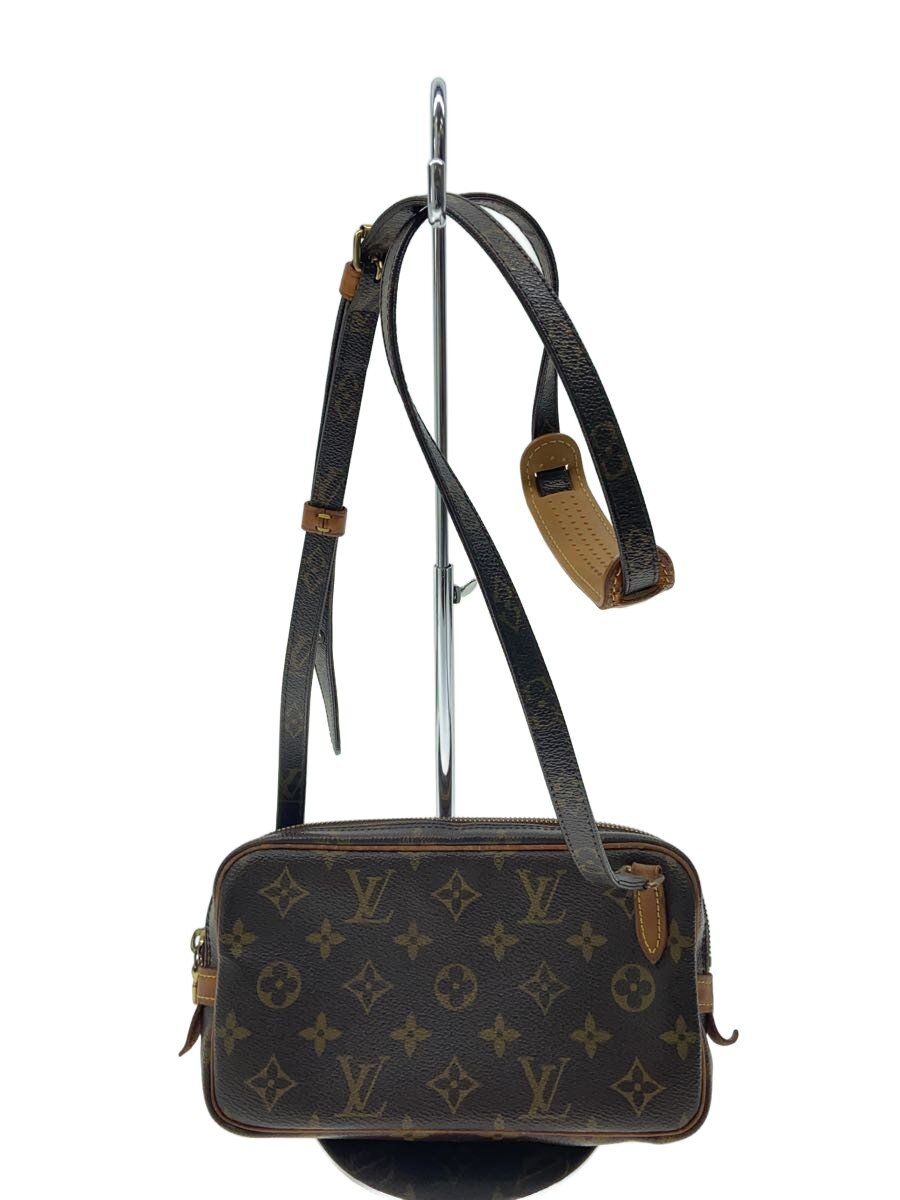 【中古】LOUIS VUITTON◆ポシェット・マルリー・バンドリエール_モノグラム・帆布/PVC/BRW【御徒面子】