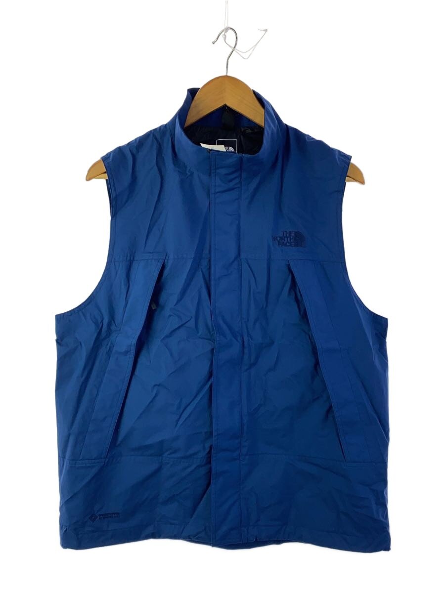 【中古】THE NORTH FACE◆TREKKING WINDPROOF VEST_トレッキングウィンドプルーフベスト/L/ナイロン/BLU【メンズウェア】