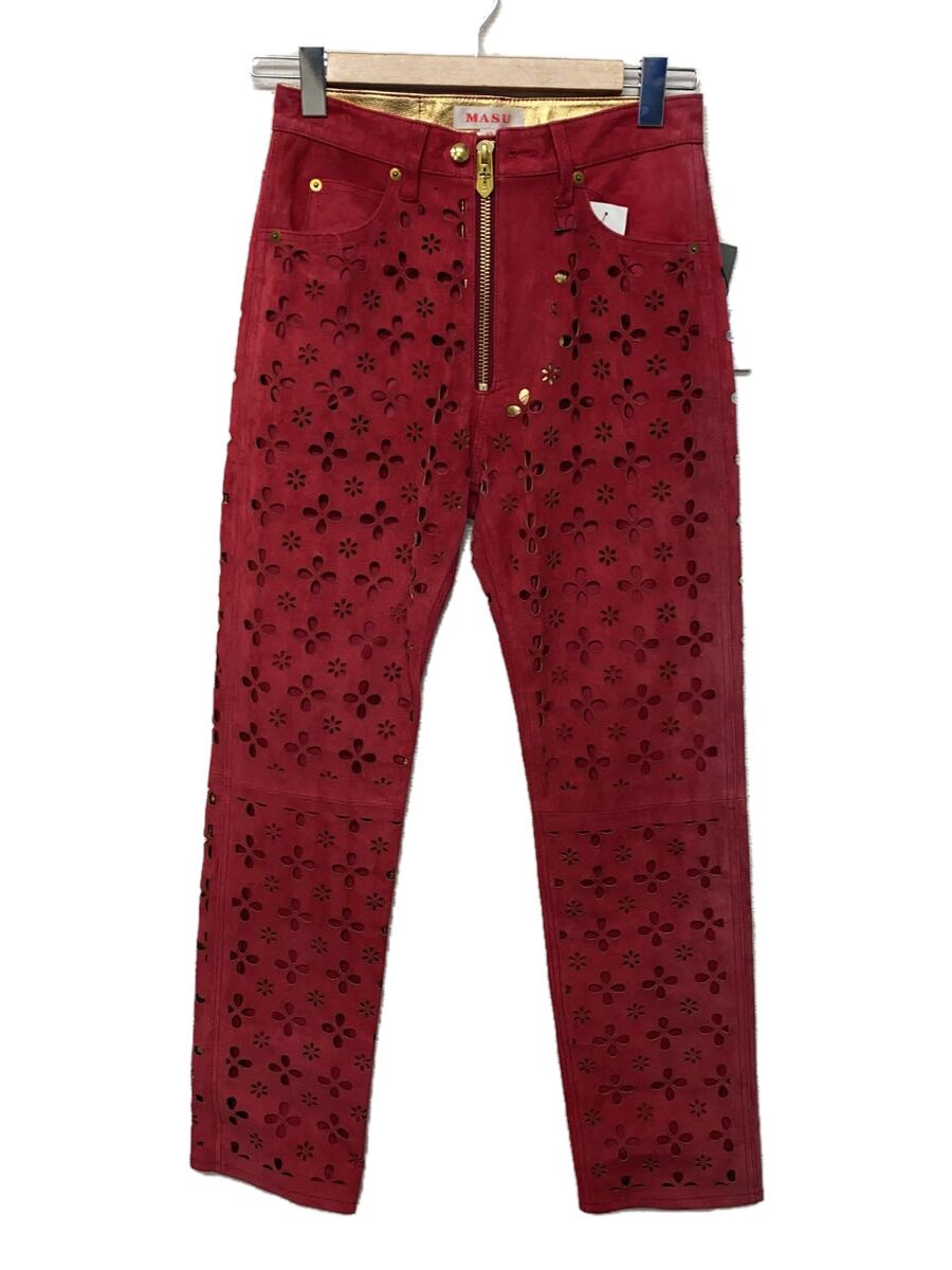 【中古】MASU◆下つ方/42/野羊革/RED/MVFW-PT0722//【レディース御召しもの】