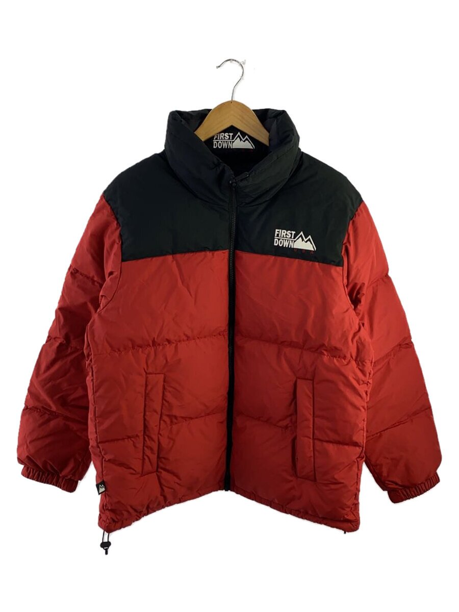 【中古】FIRST DOWN◆ダウンジャケット/M/ポリエステル/RED/無地/F742001【メンズウェア】｜2ｎｄ STREET 店