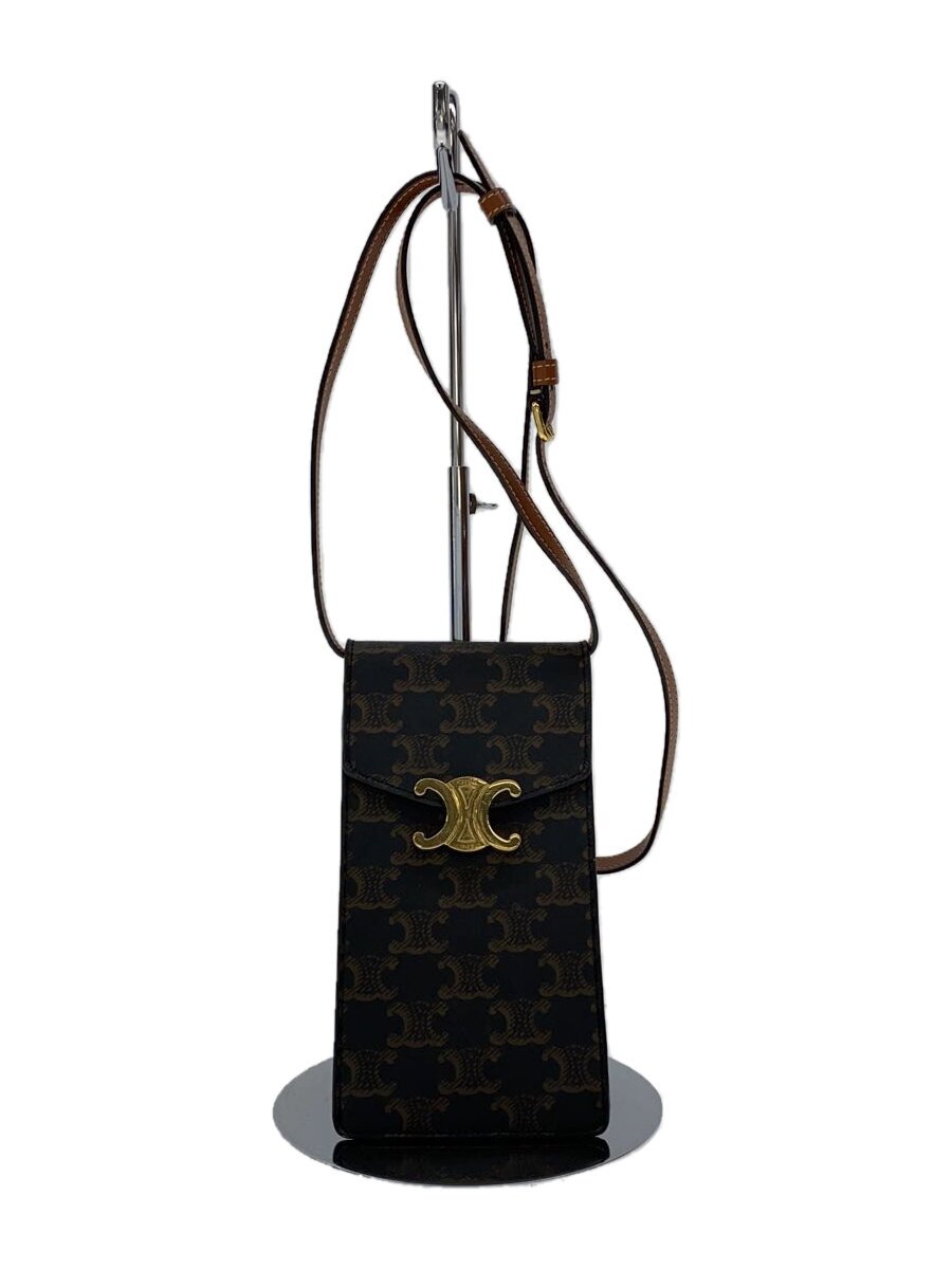 【中古】CELINE◆トリンオフ柄/可動性合切袋/BLK/総柄//【御徒面子】