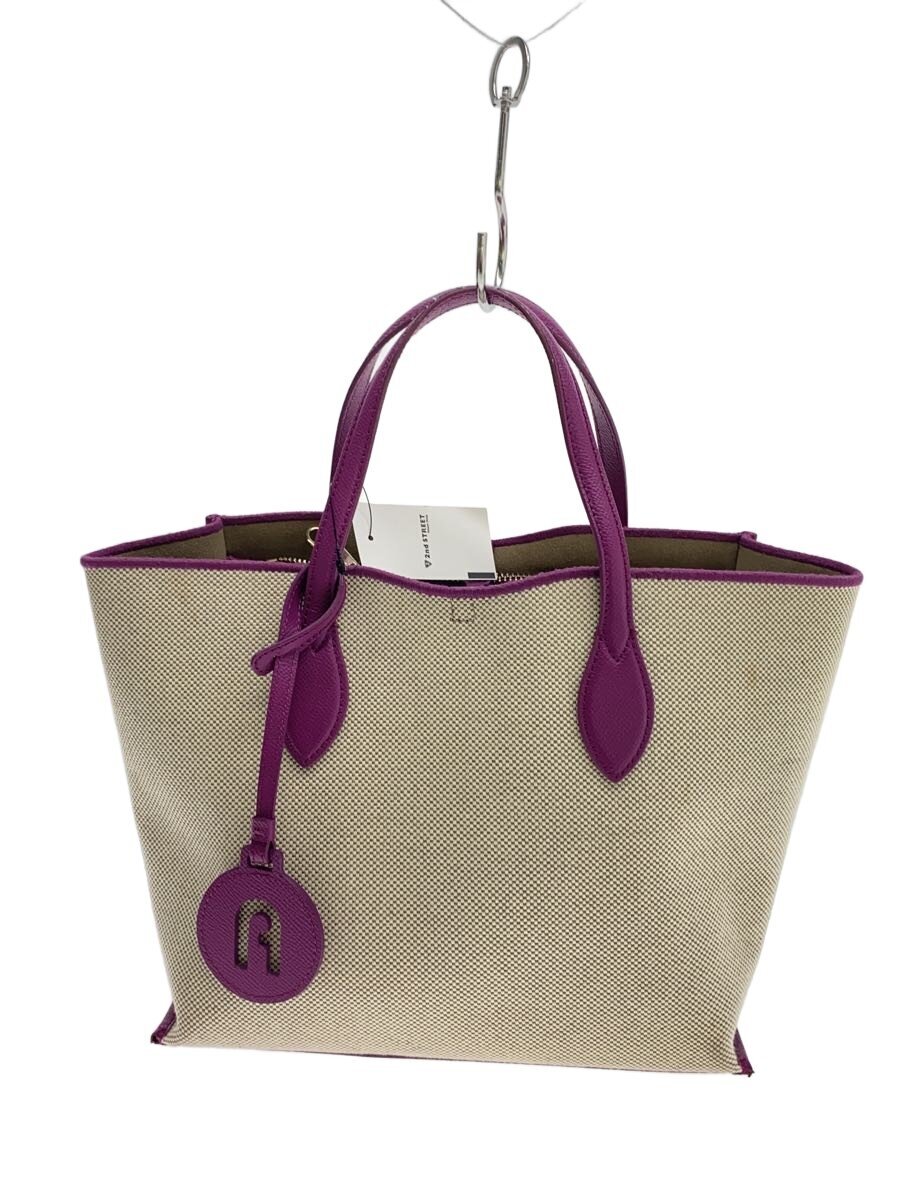 【中古】FURLA◆トートバッグ/帆布/BEG【御徒面子】