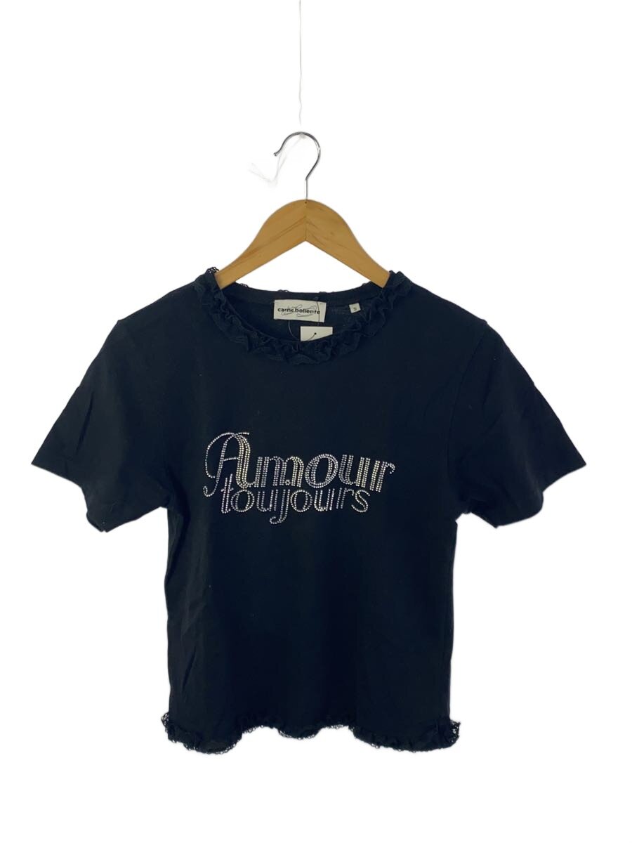 【中古】Carne Bollente◆Lace Short sleeve/Amour toujours/伝達ルート石ころ/ティーシャツ/S/綿織物【レディース御召しもの】