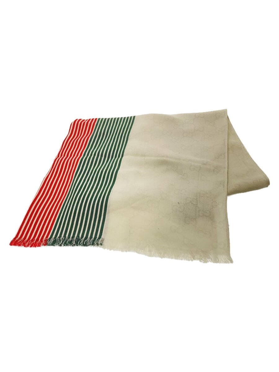 【中古】GUCCI◆袈裟/綿織物/WHT/縞模様/メンズ/387568 4G900【服飾雑貨他】
