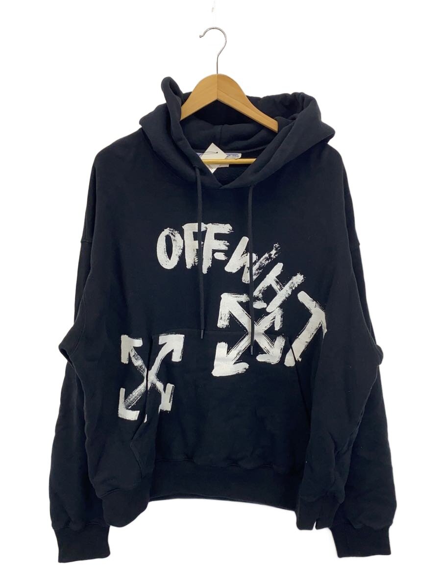【中古】OFF-WHITE◆22AW/SCRIPT SKATE HOODIE/パーカー/L/綿織物/BLK/OMBB085F22FLE006【メンズウェア】