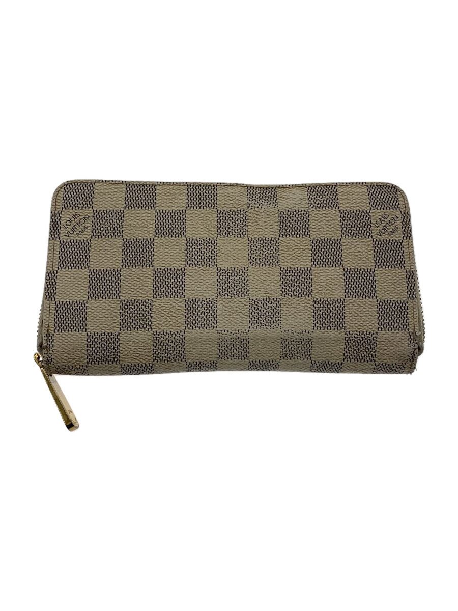 【中古】LOUIS VUITTON◆ポルト・フォイユ・クレマンス_ダミエ・アズール_WHT/PVC/WHT/レディース【服飾雑貨他】