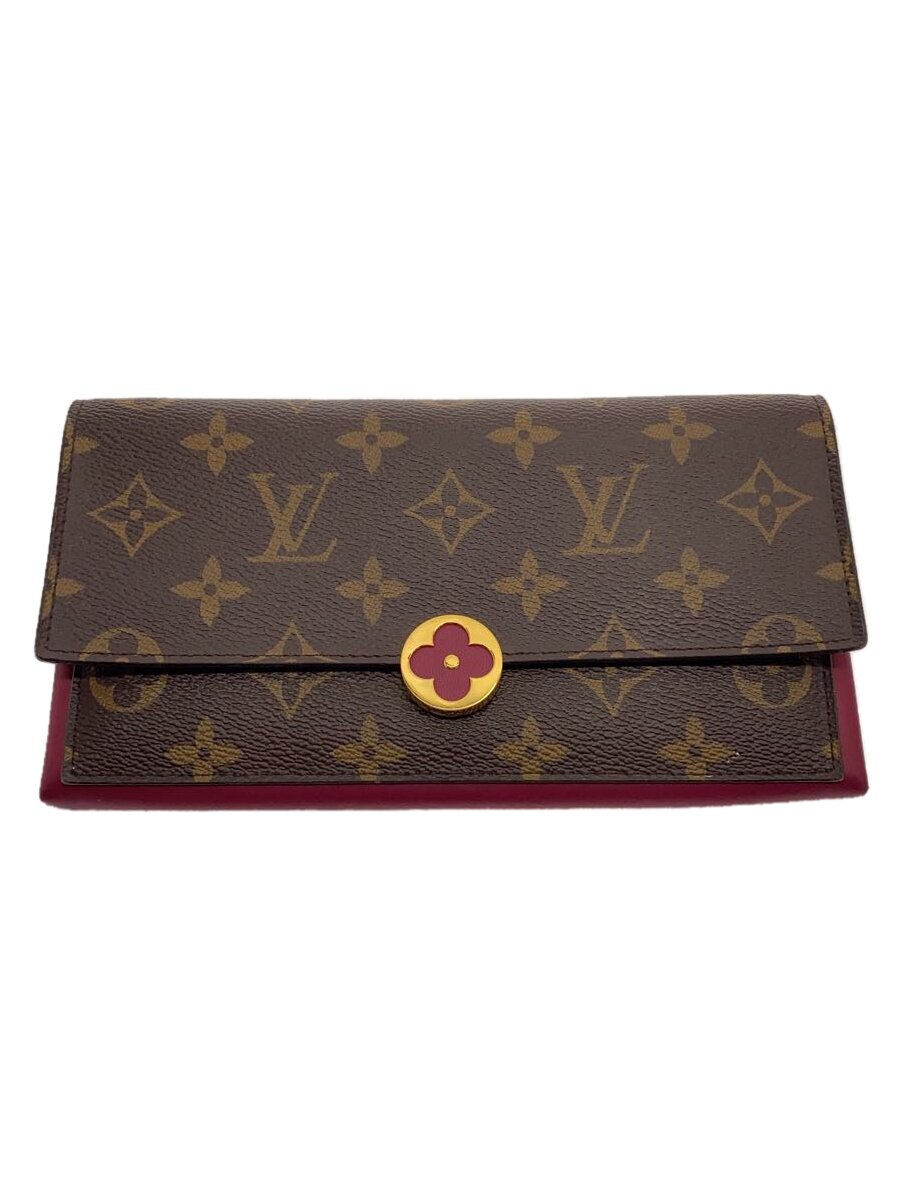【中古】LOUIS VUITTON◆ポルト・フォイユ・フロール・コンパクト_モノグラム・キャンバス_BRW_コクリコ/PVC/BRW/レディース【服飾雑貨他】｜2ｎｄ STREET 店