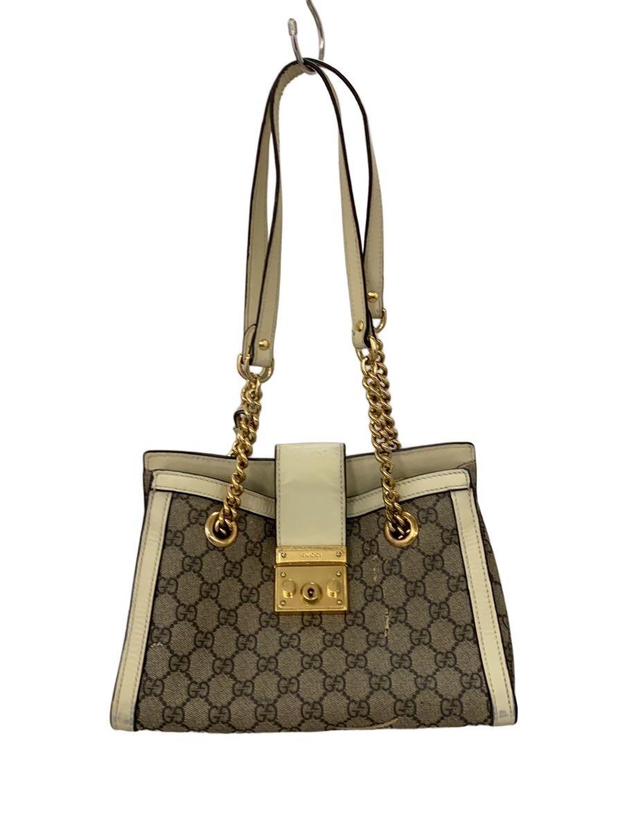【中古】GUCCI◆スモール・ショルダーバッグ_パドロック_GGスプリーム_ホワイトレザー/レザー/WHT/総柄【バッグ】｜2ｎｄ STREET 店 49,896円
