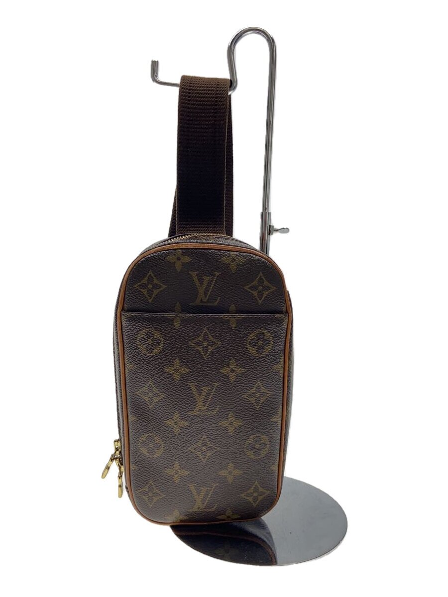 【中古】LOUIS VUITTON◆ポシェット・ガンジュ_モノグラム・帆布_BRW/--【御徒面子】