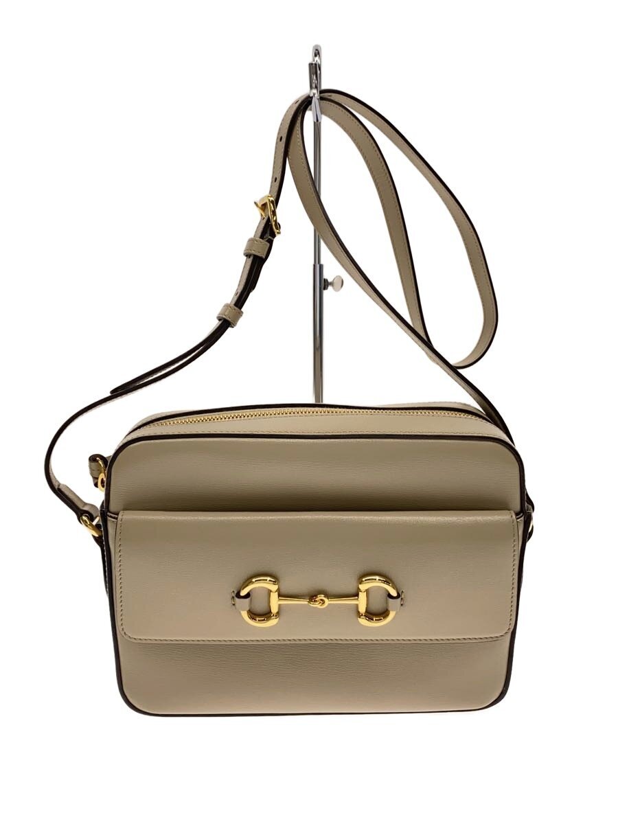 【中古】GUCCI◆ショルダーバッグ_導管ビット1955/なめし革/BEG【御徒面子】