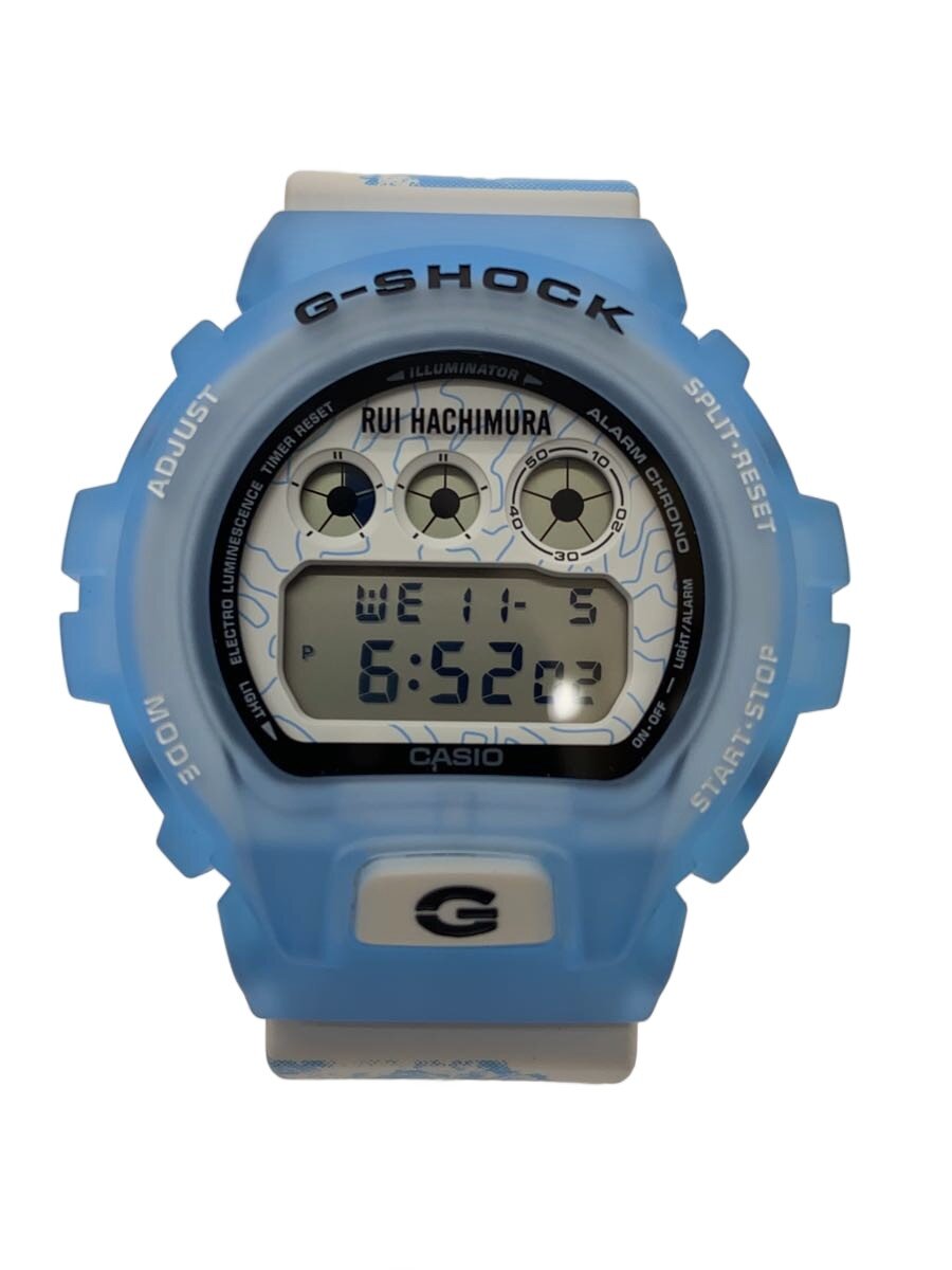 【中古】CASIO◆石英ウオッチ_G-SHOCK/デジタル/天然ゴム/BLK/BLU【服飾雑貨他】