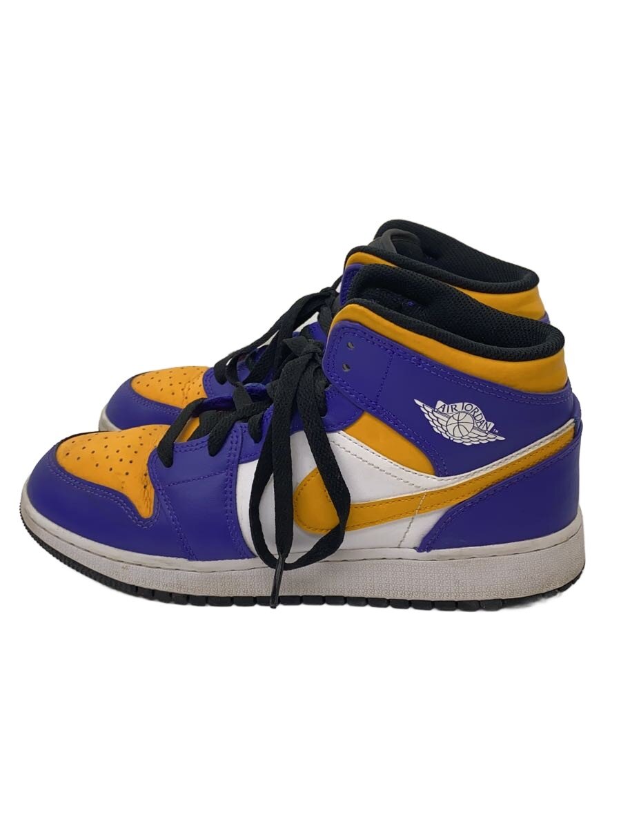 【中古】NIKE◆AIR JORDAN 1 MID_大気圏 ジョーダン 1 ミッド/25糎/PUP【シューズ】