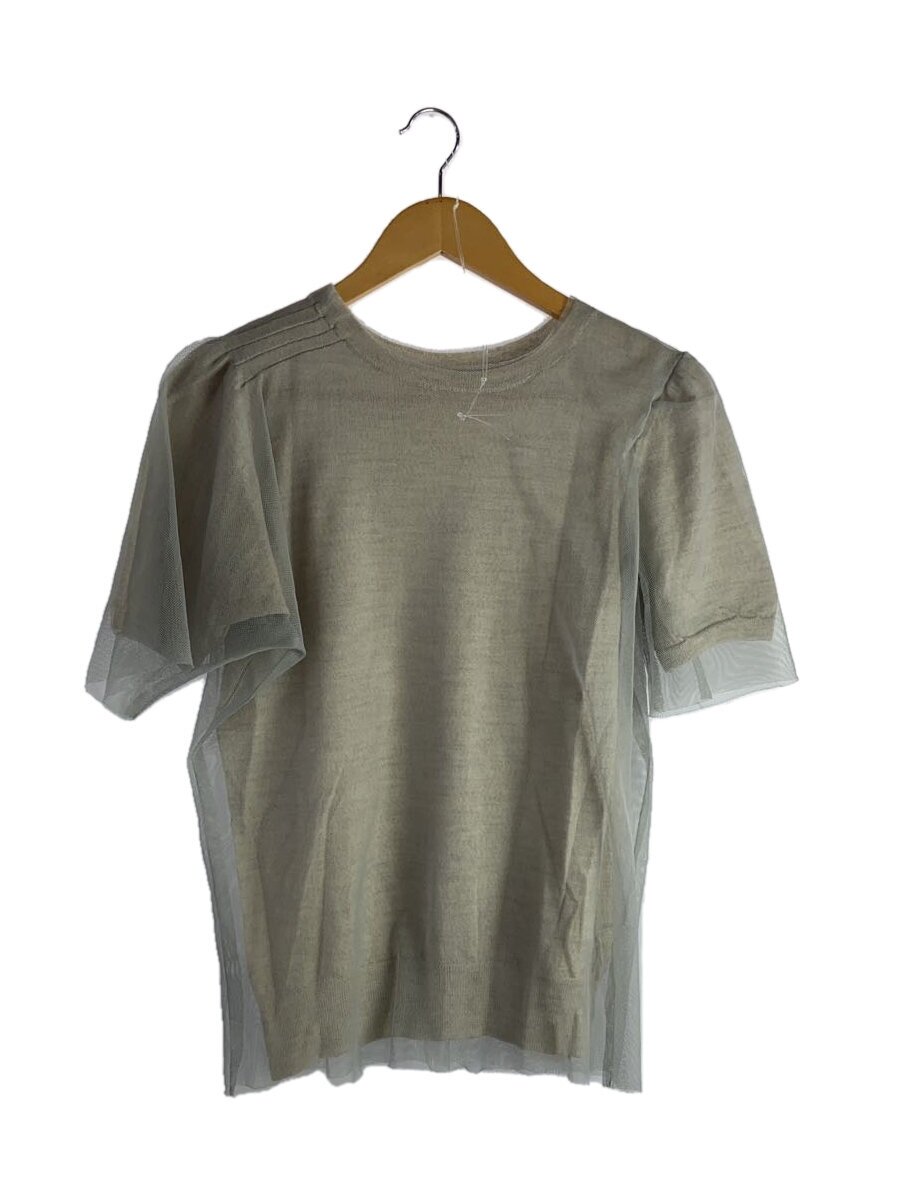 【中古】sacai◆半袖トップ/2/羊毛/GRY/無地【レディース御召しもの】