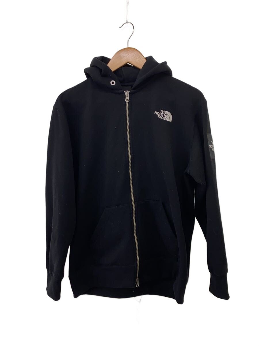 【中古】THE NORTH FACE◆SQUARE LOGO FULLZIP_スクエアロゴフルジップ/S/ポリエステル/BLK【メンズウェア】