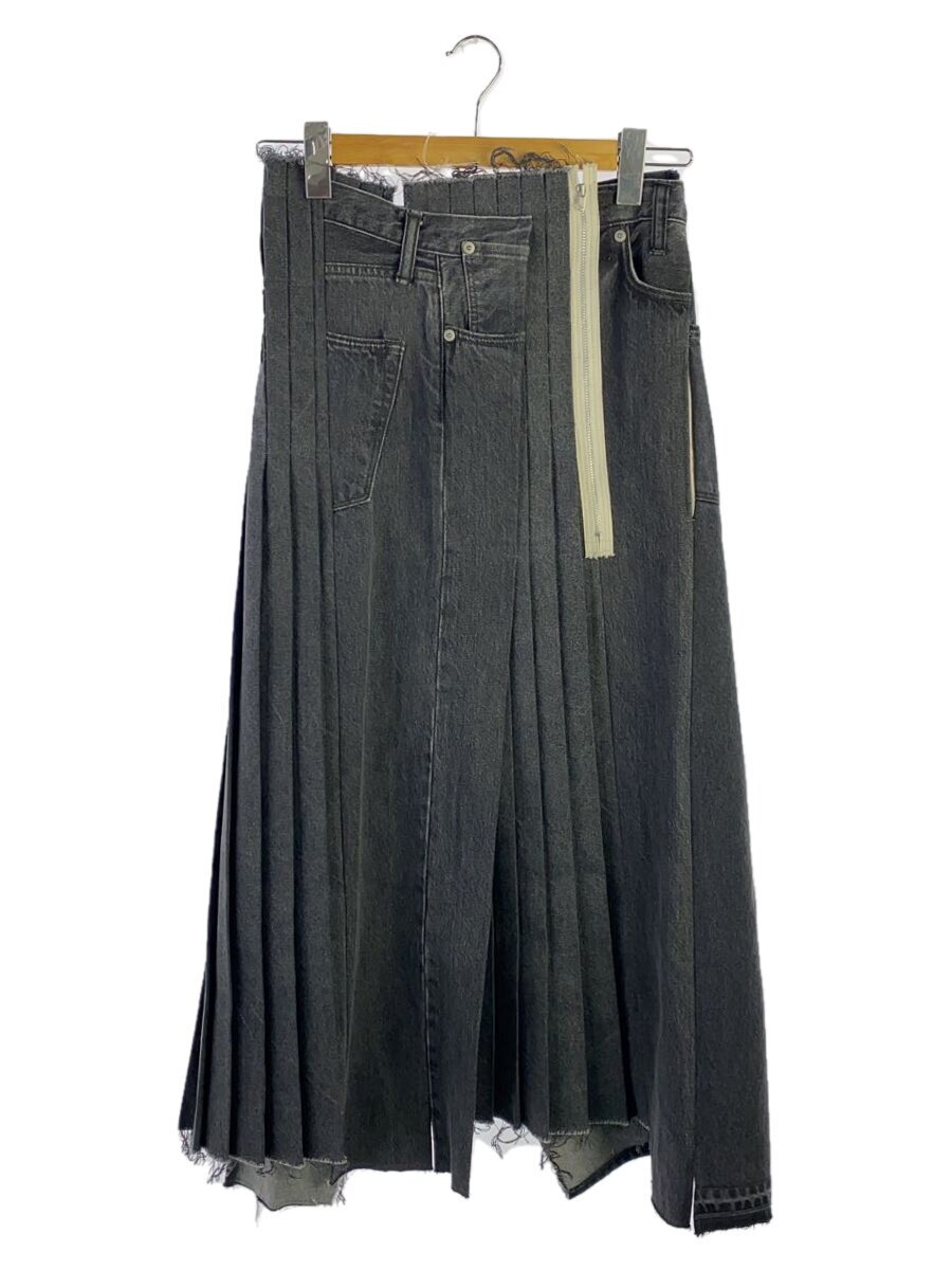 【中古】KURO◆REMAKE DENIM MARK VI SKIRT/25SS/1/綿織物/GRY/963512【レディース御召しもの】