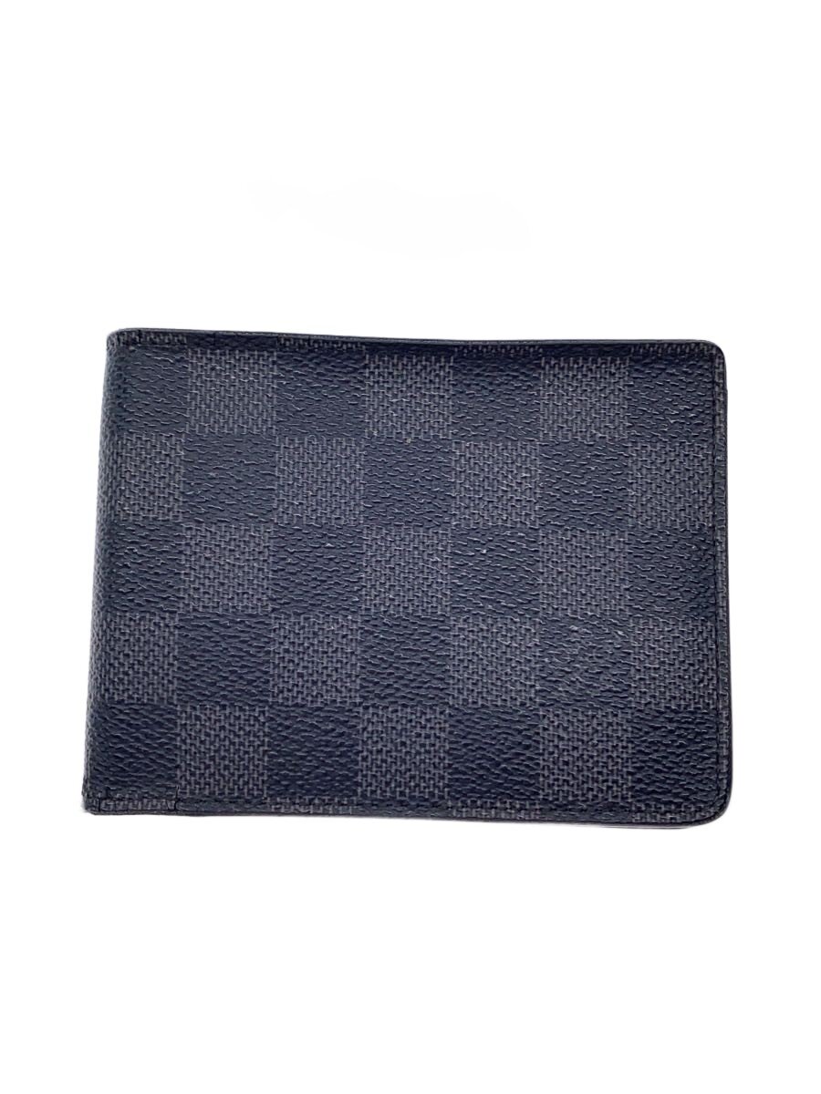 【中古】LOUIS VUITTON◆ポルト・フォイユ・ミュルティプル_ダミエ・グラフィット/PVC/BLK/メンズ//【服飾雑貨他】