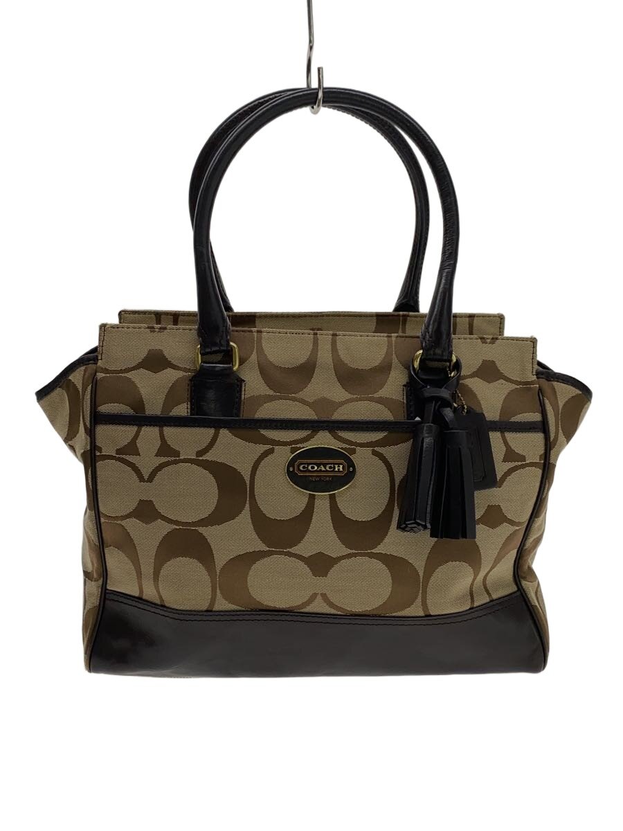 【中古】COACH◆トートバッグ_書き判/帆布/BRW【御徒面子】