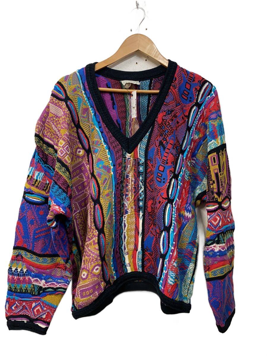 【中古】COOGI◆編み物・プルオーバー(朦々たる)/M/綿織物/マルチ色つや/総柄【メンズウェア】
