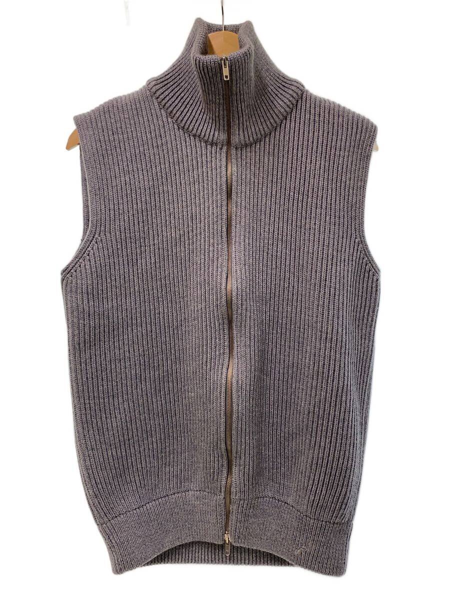 【中古】Martin Margiela◆ドライバーズニットベスト/ここのえ引き舟/14/M/羊毛/薄墨色/YT001【メンズウェア】