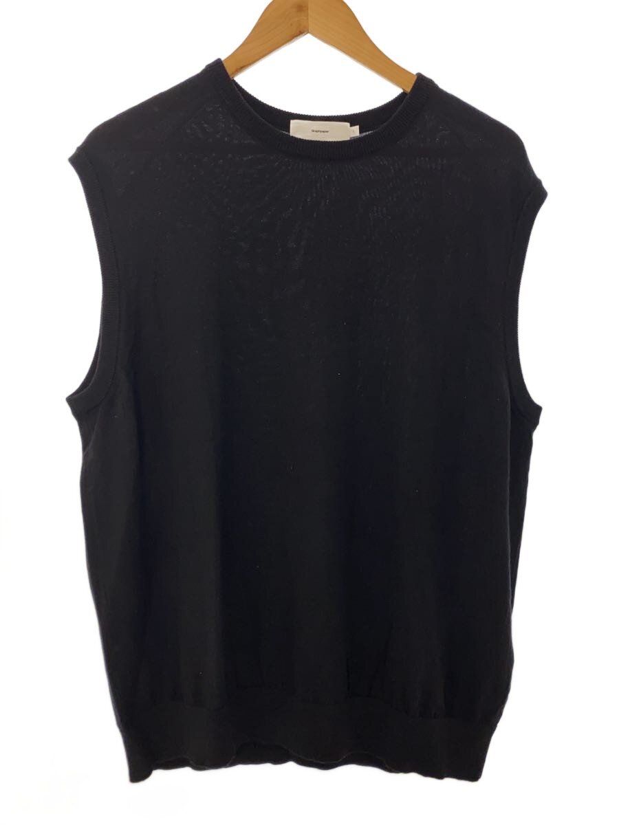 【中古】Graphpaper◆High Gauge Knit Vest/ハイゲージニットベスト/GU193-80081B/黒いこと/1【メンズウェア】