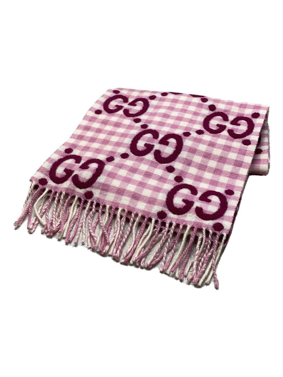 【中古】GUCCI◆袈裟/羊毛/サクラ色/レディース/644365【服飾雑貨他】
