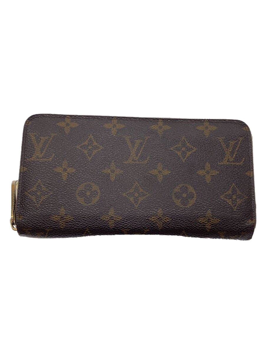 【中古】LOUIS VUITTON◆2)ジッピー・ウォレット_モノグラム・キャンバス_BRW_ブラウン/PVC/BRW/メンズ【服飾雑貨他】