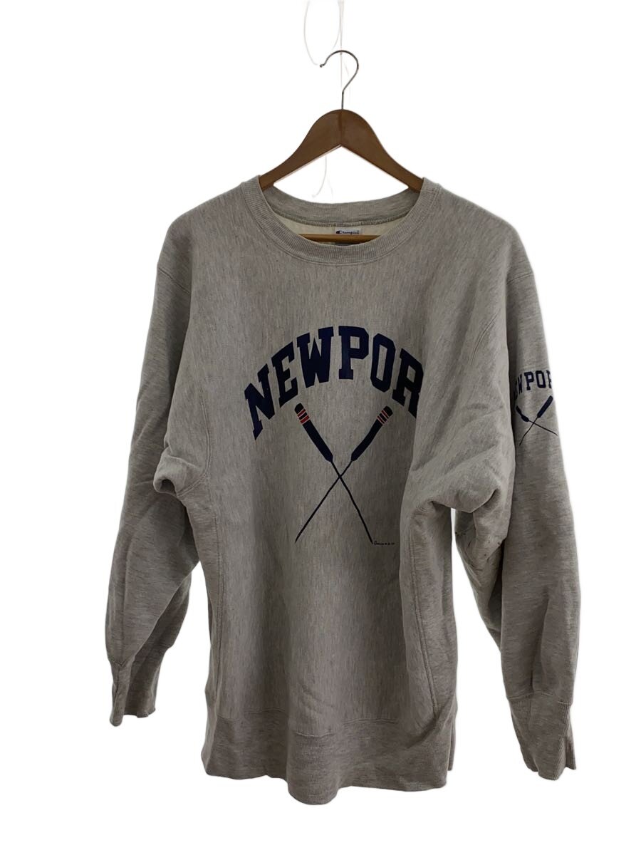 【中古】Champion◆汗水/XL/綿織物/GRY/刷り上げる/newport/90s/逆さま【メンズウェア】